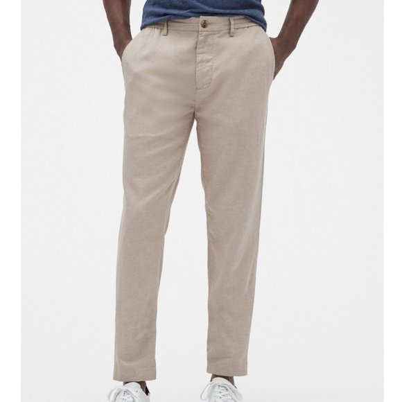 slim fit linen pants
